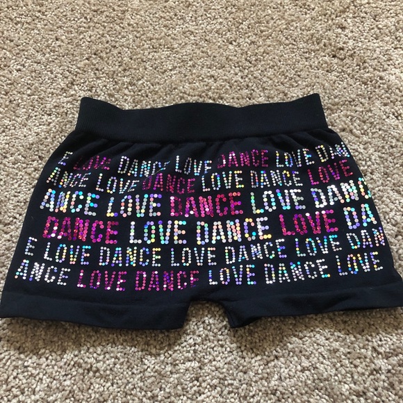 Girls Glittery Bling Dance Shorts - Picture 1 of 2
